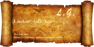 Lauter Gábor névjegykártya